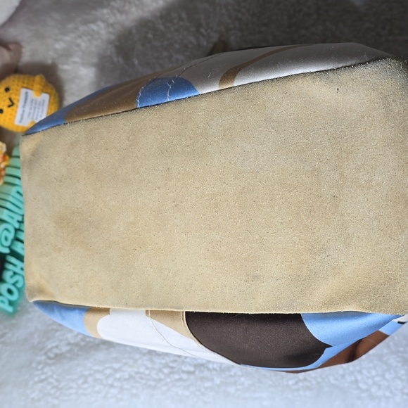 Coach Hamptons OP ART Scarf Print, Suede And Leather Tote C06M - 10116 Vintage - Picture 10 of 17